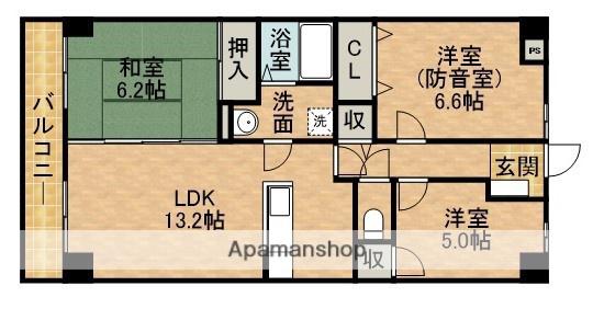 コスモス(3LDK/6階)の間取り写真