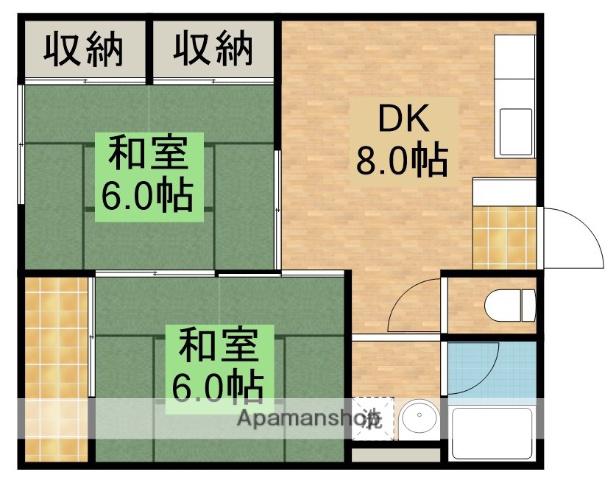 山の手マンション(2DK/3階)の間取り写真