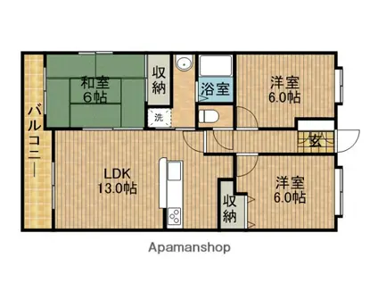 メゾンオーキッド(3LDK/2階)の間取り写真