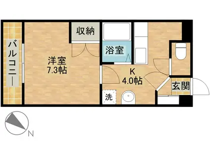 ALIFE初生(ワンルーム/2階)の間取り写真