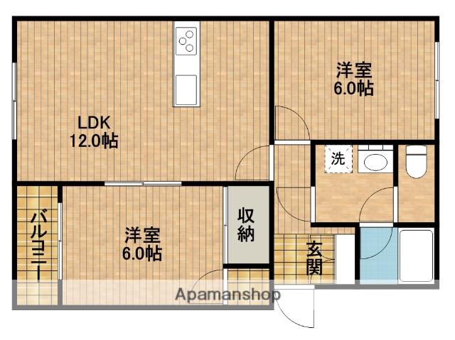 フェニックスⅡ(2LDK/1階)の間取り写真