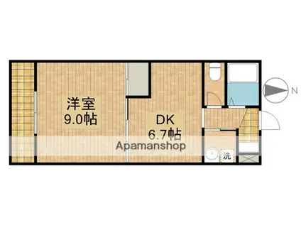 ガーデンプレイスヴィラA(1DK/3階)の間取り写真