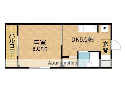 コーポいずみ(1DK/1階)の間取り写真