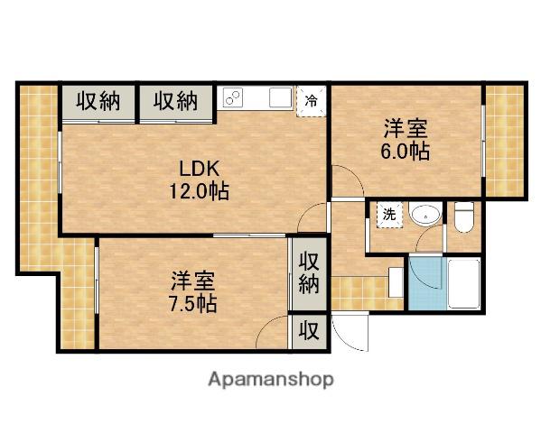 マンションブルースカイ(3DK/1階)の間取り写真
