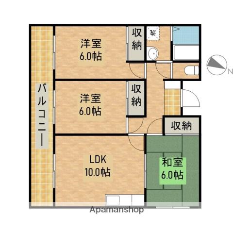 ライムリゾート八坂Ⅰ(3LDK/1階)の間取り写真