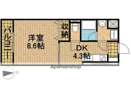 WOHNEN ヴォーネン(1K/1階)の間取り写真