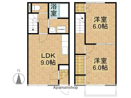 ヴィクトワールC(2DK)の間取り写真