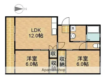 ガーデンハイツ浜松南(2LDK/2階)の間取り写真