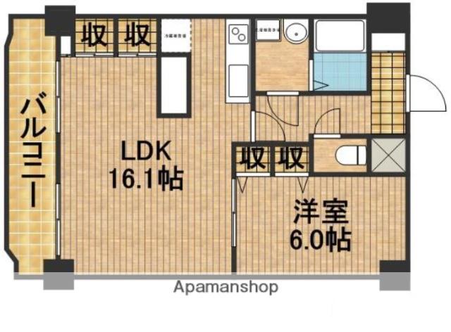 アップル第7 マンション(1LDK/10階)の間取り写真