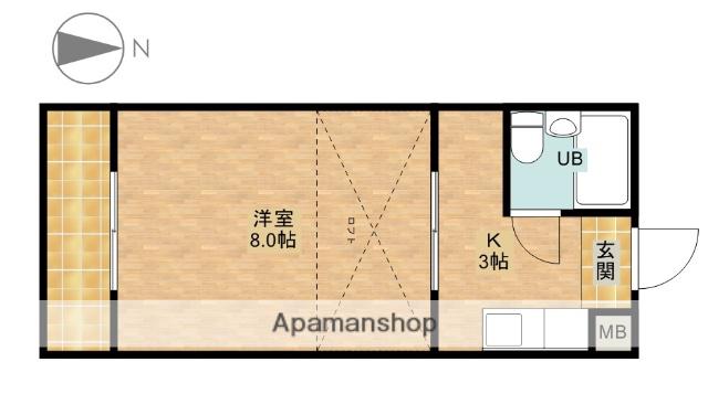 コナビック西塚2(1K/2階)の間取り写真