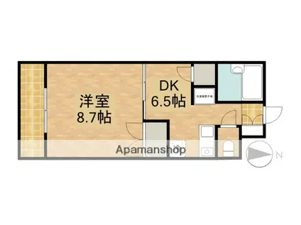 プレジデントヴィラA棟(1DK/3階)の間取り写真