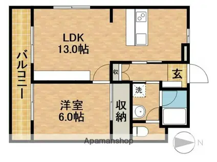 ヴィラ貴平(1LDK/3階)の間取り写真