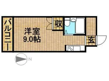 磐田グレイス第3マンション(ワンルーム/2階)の間取り写真