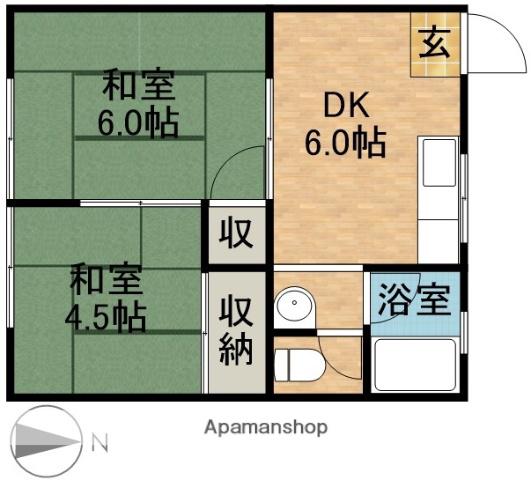 メゾンあずさ(2DK/2階)の間取り写真