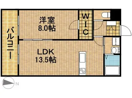 サンライズ布橋(1LDK/1階)の間取り写真