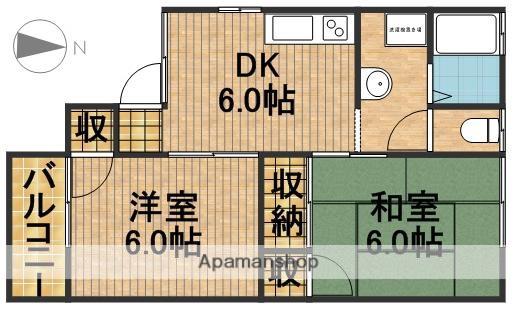 セジュールエムB(2DK/1階)の間取り写真