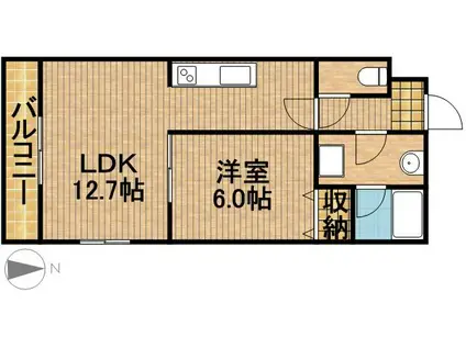 パルティールⅡ(1LDK/3階)の間取り写真