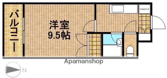 サンライズヒルズ(1K/1階)の間取り写真