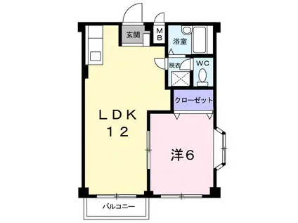 グリーンハイツD(1LDK/2階)の間取り写真