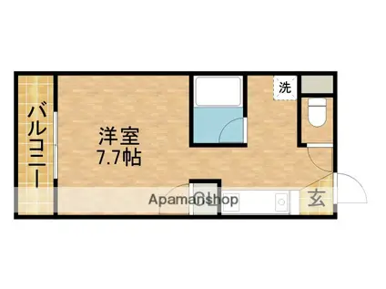 クリエイトダイアナⅡ(1K/2階)の間取り写真