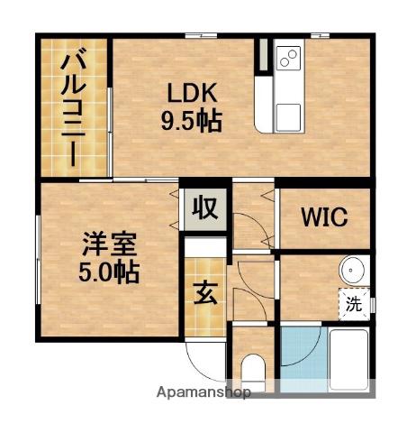 ネフェルティティ(1LDK/1階)の間取り写真