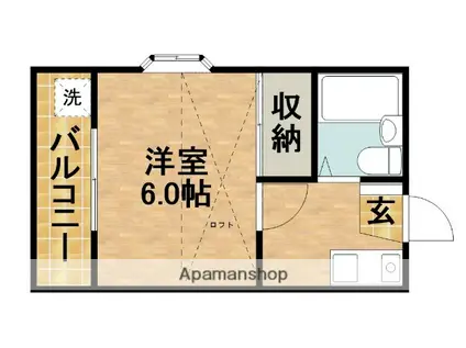 ガーデンコート早出(1K/1階)の間取り写真