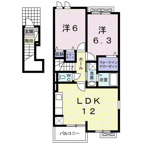 ブリーゼⅡ(2LDK/2階)の間取り写真