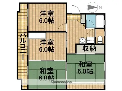 ハイツビアン(3DK/3階)の間取り写真