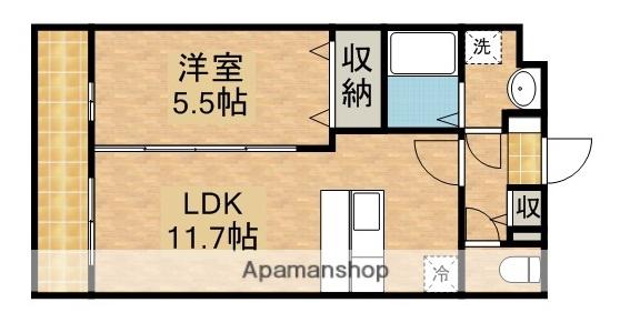 サウス・キアラ(1LDK/1階)の間取り写真