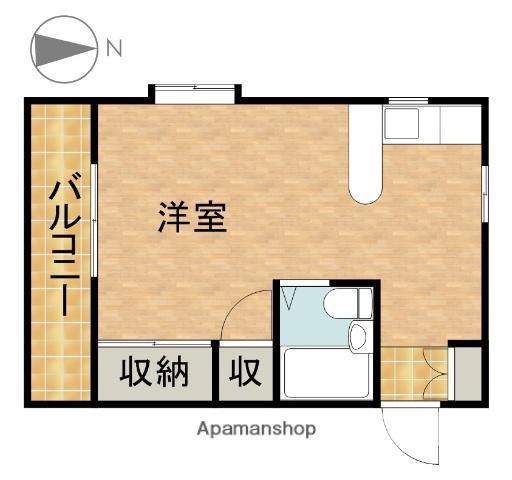 ビラデルレイ(ワンルーム/2階)の間取り写真
