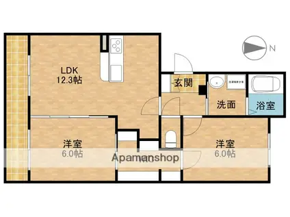シンフォニー三和ステラ(2LDK/1階)の間取り写真