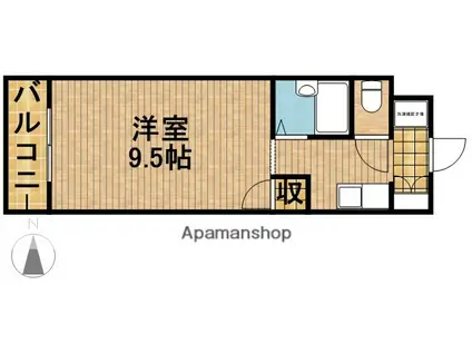 アップル第3マンション(1K/2階)の間取り写真