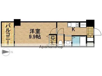 セントラルコート21(1K/3階)の間取り写真