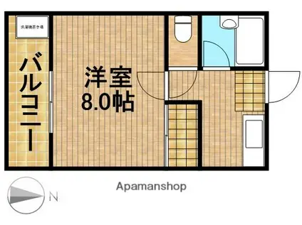 プリメーラぬのはし(1K/1階)の間取り写真