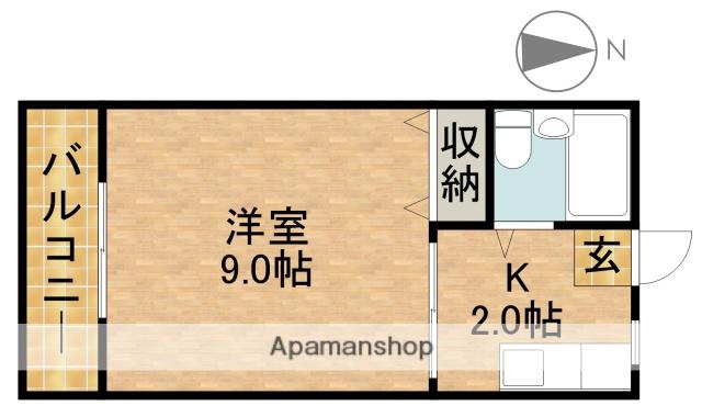 ハイツ藤五郎A(1K/1階)の間取り写真