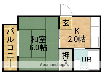 高塚ハイツ(1K/3階)の間取り写真