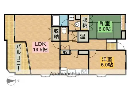 AVENUE磐田Ⅰ(2LDK/3階)の間取り写真