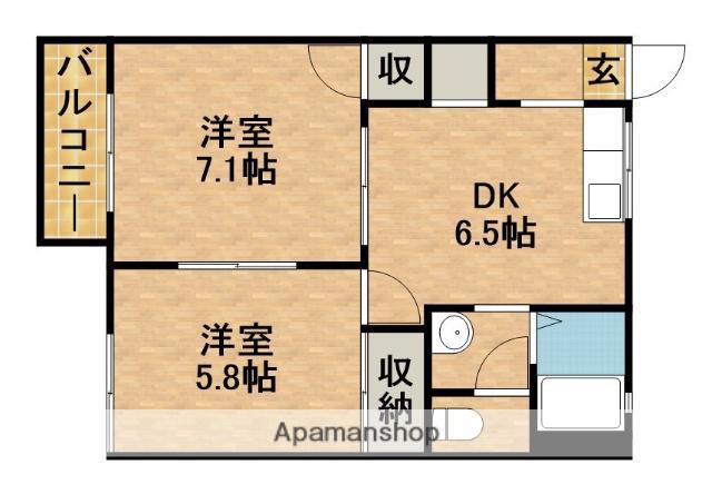 善ビレッジD(2DK/1階)の間取り写真