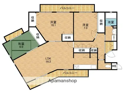 アートフォルム富塚(3LDK/3階)の間取り写真
