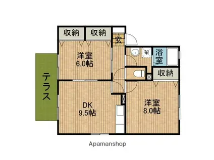 ウィルモア 参(2DK/1階)の間取り写真