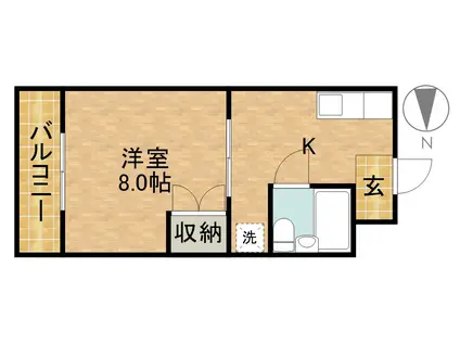 ルネッサンス9(1DK/3階)の間取り写真