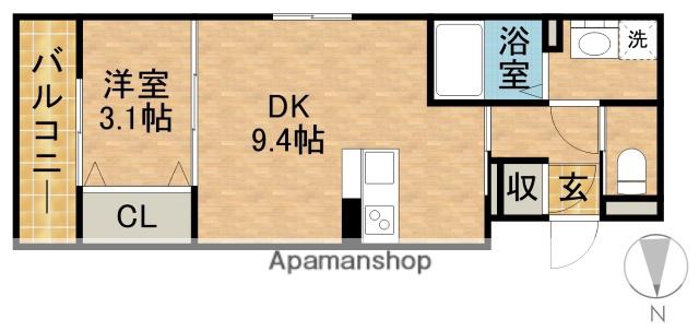 アムール元魚(1LDK/3階)の間取り写真