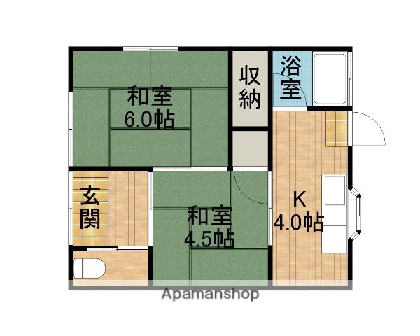 東海道本線 磐田駅 徒歩11分 1階建 築44年(2K)の間取り写真