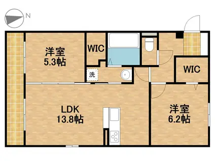 シリウス(2LDK/2階)の間取り写真