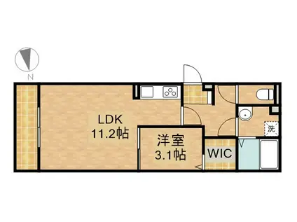 D-HILLS佐藤Ⅱ(1LDK/3階)の間取り写真