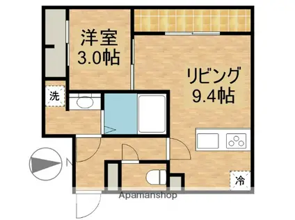 D-ROOM二之宮(1LDK/3階)の間取り写真