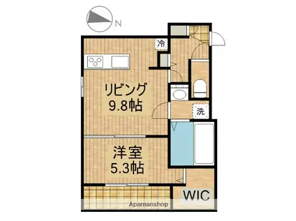 D-ROOM二之宮(1LDK/3階)の間取り写真