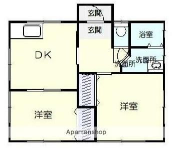 東海道本線 掛川駅 バス乗車時間:4分 県営住宅前バス停で下車 徒歩1分 1階建 築37年(2DK)の間取り写真