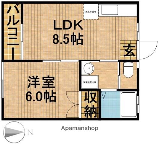 MP-Ⅵ番館(1LDK/2階)の間取り写真