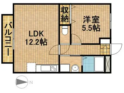 ディテール(1LDK/1階)の間取り写真